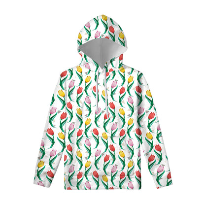 Polygon Tulip Pattern Print Pullover Hoodie