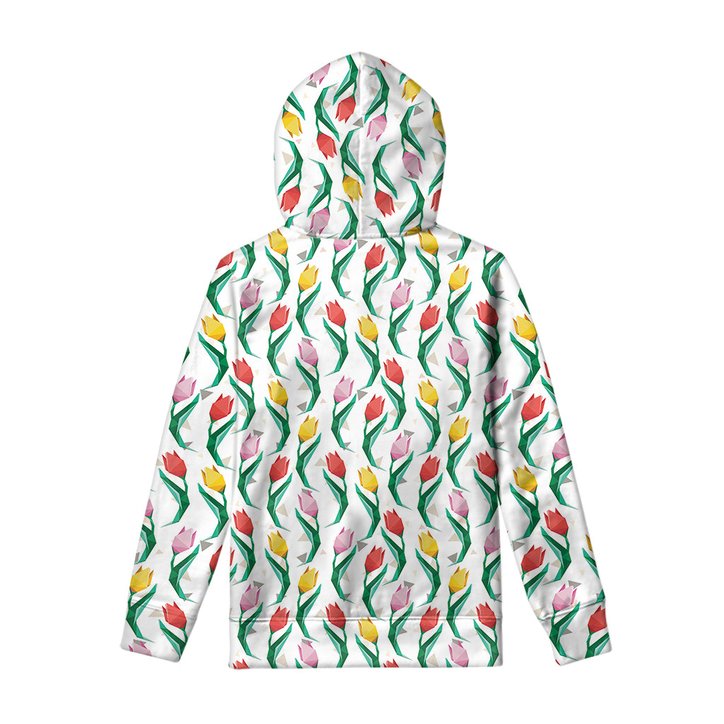 Polygon Tulip Pattern Print Pullover Hoodie