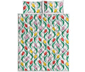 Polygon Tulip Pattern Print Quilt Bed Set