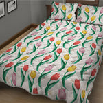 Polygon Tulip Pattern Print Quilt Bed Set