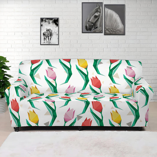 Polygon Tulip Pattern Print Sofa Cover