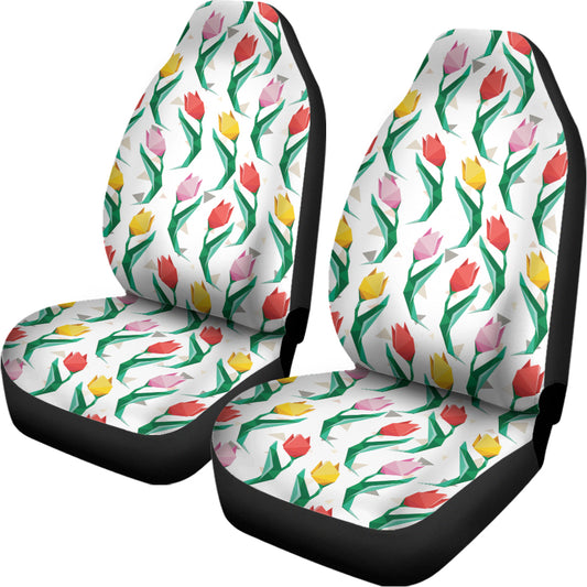 Polygon Tulip Pattern Print Universal Fit Car Seat Covers