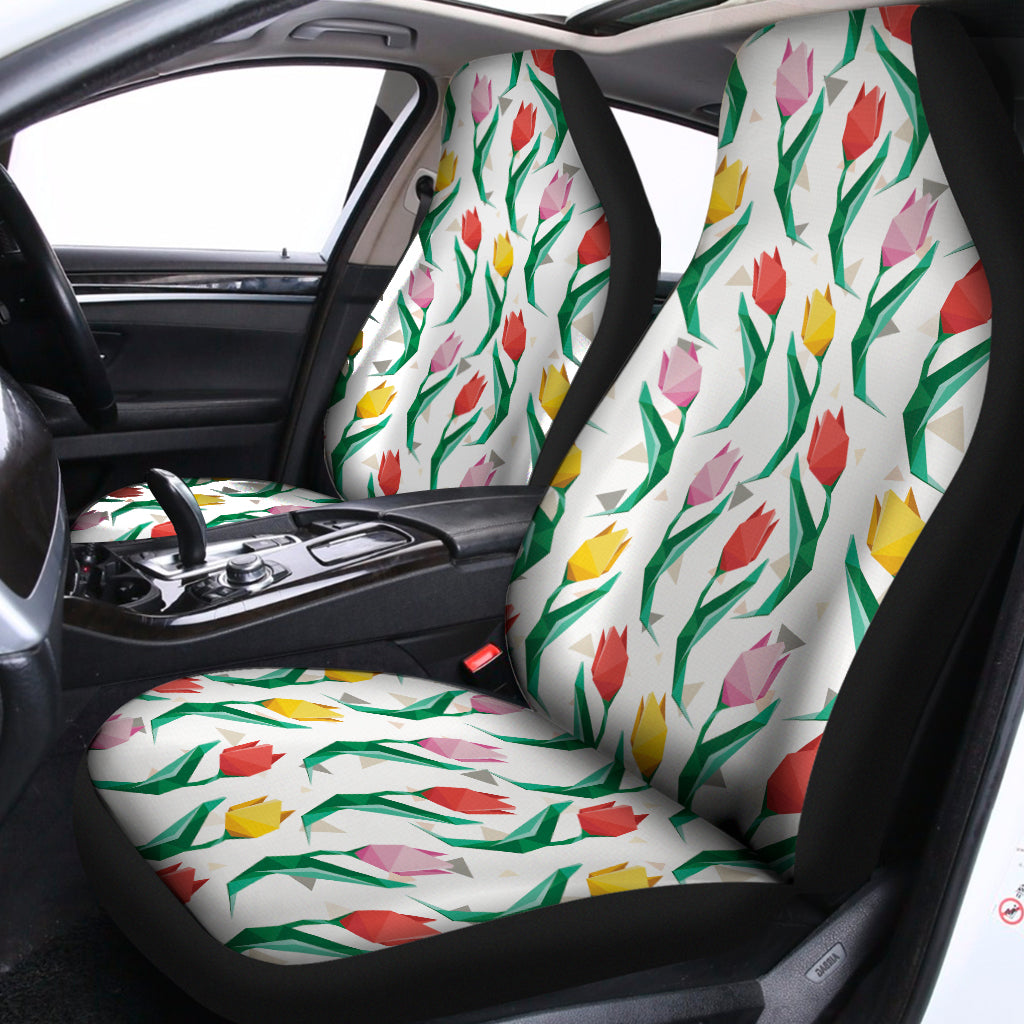 Polygon Tulip Pattern Print Universal Fit Car Seat Covers