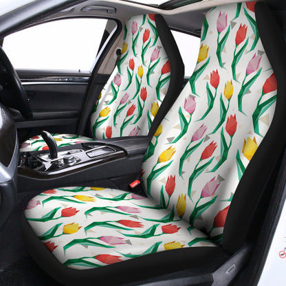 Polygon Tulip Pattern Print Universal Fit Car Seat Covers