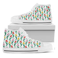 Polygon Tulip Pattern Print White High Top Sneakers