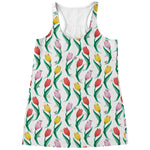 Polygon Tulip Pattern Print Women's Racerback Tank Top