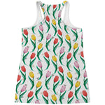 Polygon Tulip Pattern Print Women's Racerback Tank Top