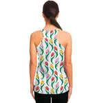 Polygon Tulip Pattern Print Women's Racerback Tank Top