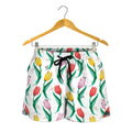 Polygon Tulip Pattern Print Women's Shorts