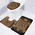 Polynesian Sea Turtle Print 3 Piece Bath Mat Set