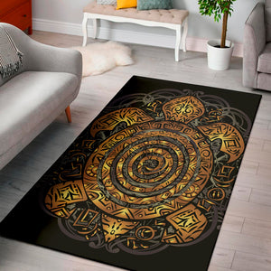 Polynesian Sea Turtle Print Area Rug