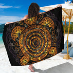 Polynesian Sea Turtle Print Beach Sarong Wrap
