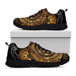 Polynesian Sea Turtle Print Black Sneakers