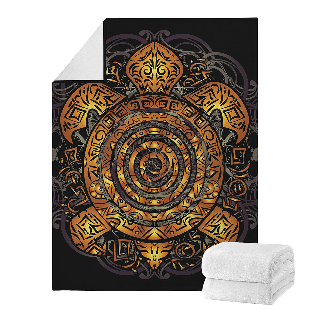 Polynesian Sea Turtle Print Blanket
