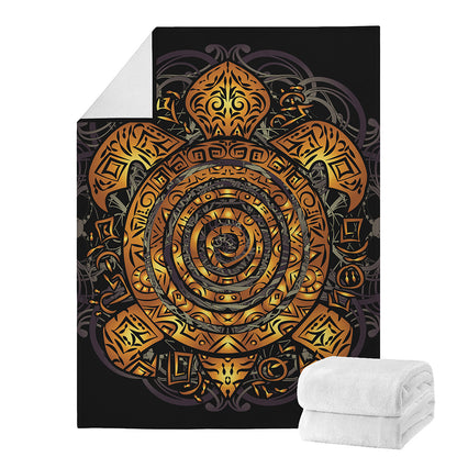 Polynesian Sea Turtle Print Blanket