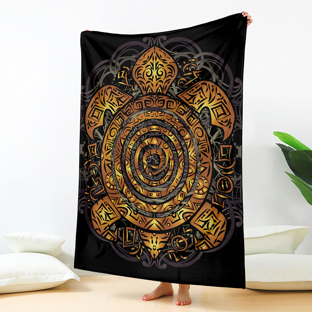 Polynesian Sea Turtle Print Blanket