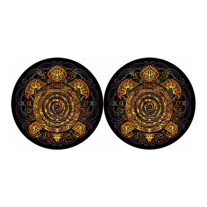 Polynesian Sea Turtle Print Car Coasters