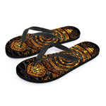Polynesian Sea Turtle Print Flip Flops