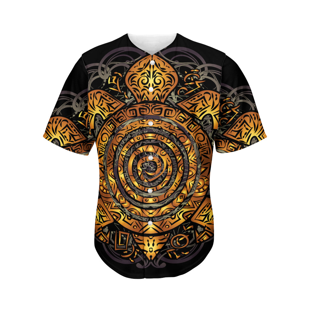 Polynesian Sea Turtle Print Men's Baseball Jersey