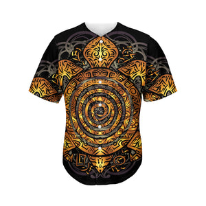 Polynesian Sea Turtle Print Men's Baseball Jersey