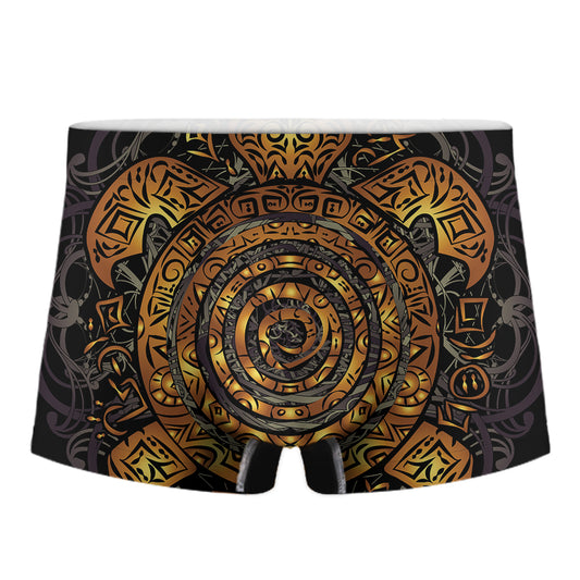 Polynesian Sea Turtle Print Men's Boxer Briefs