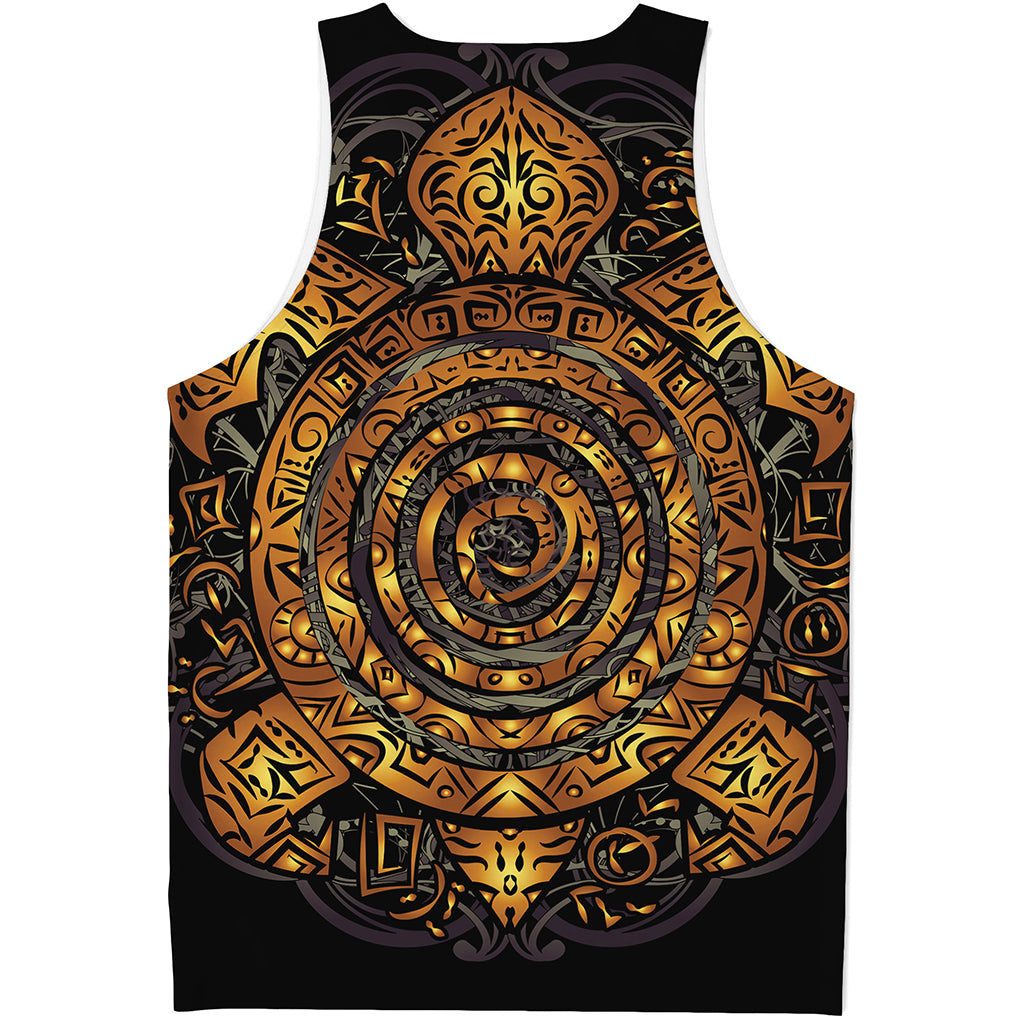 Polynesian Sea Turtle Print Men's Tank Top