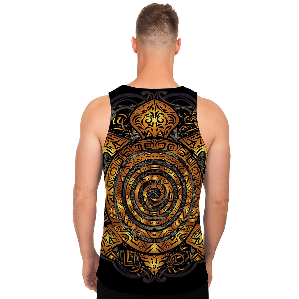 Polynesian Sea Turtle Print Men's Tank Top