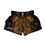 Polynesian Sea Turtle Print Muay Thai Boxing Shorts