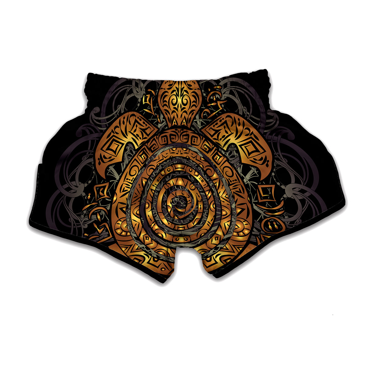 Polynesian Sea Turtle Print Muay Thai Boxing Shorts