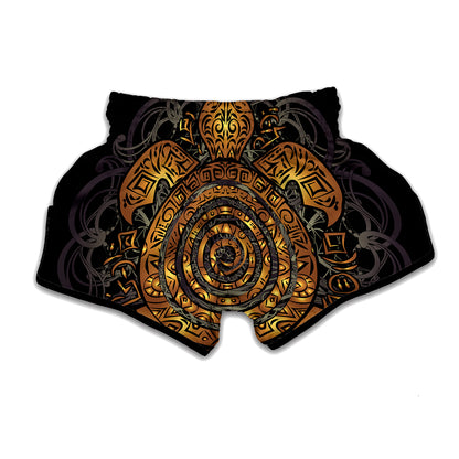 Polynesian Sea Turtle Print Muay Thai Boxing Shorts