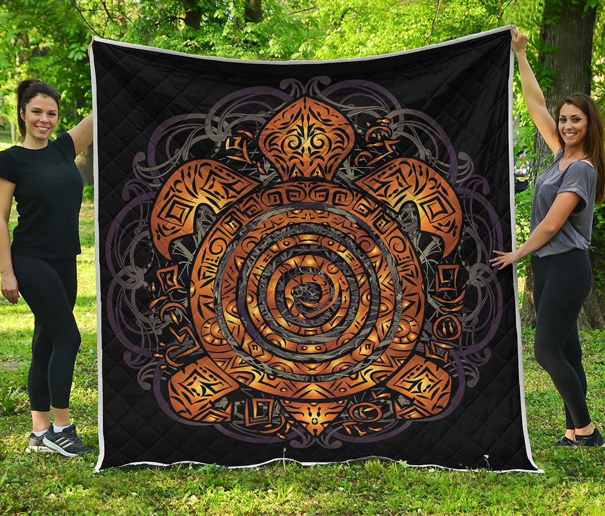 Polynesian Sea Turtle Print Quilt
