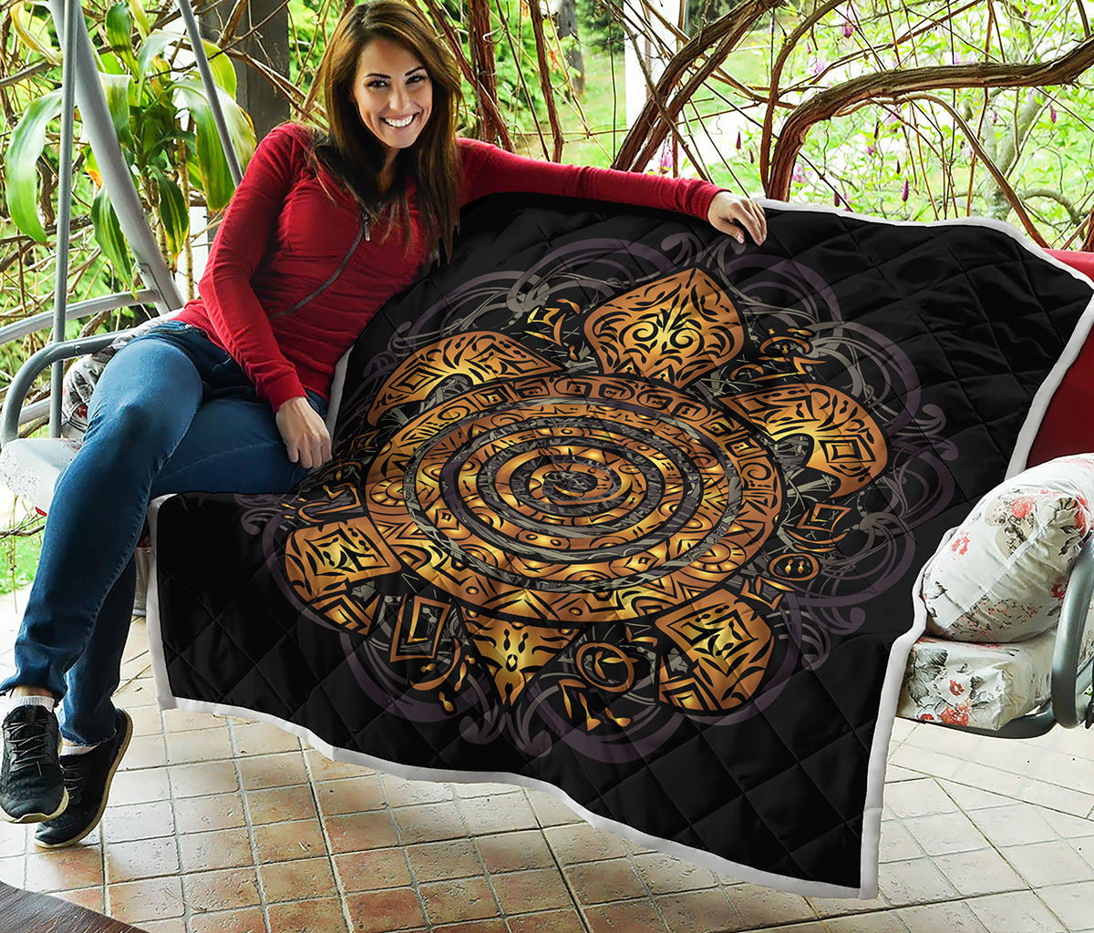 Polynesian Sea Turtle Print Quilt