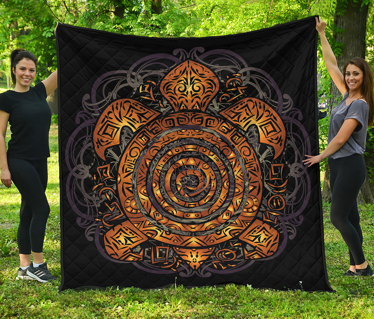Polynesian Sea Turtle Print Quilt