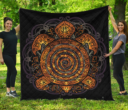 Polynesian Sea Turtle Print Quilt