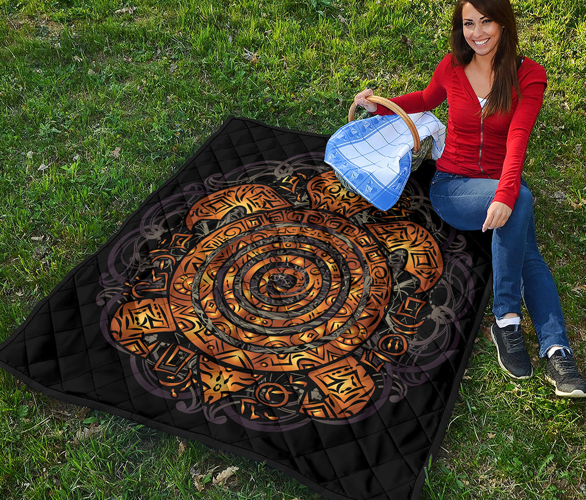 Polynesian Sea Turtle Print Quilt