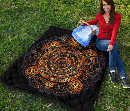 Polynesian Sea Turtle Print Quilt