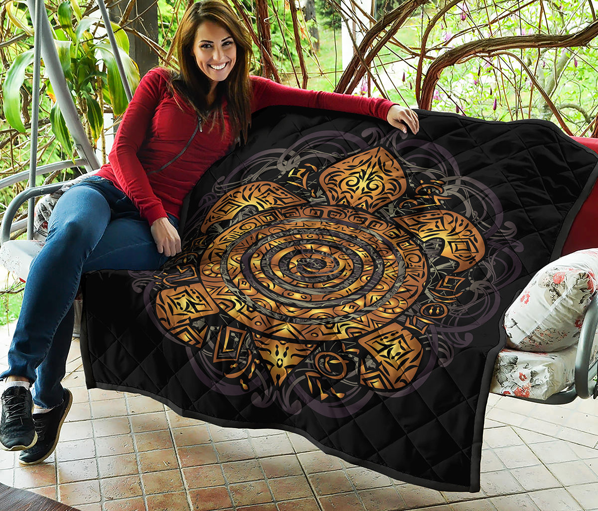 Polynesian Sea Turtle Print Quilt