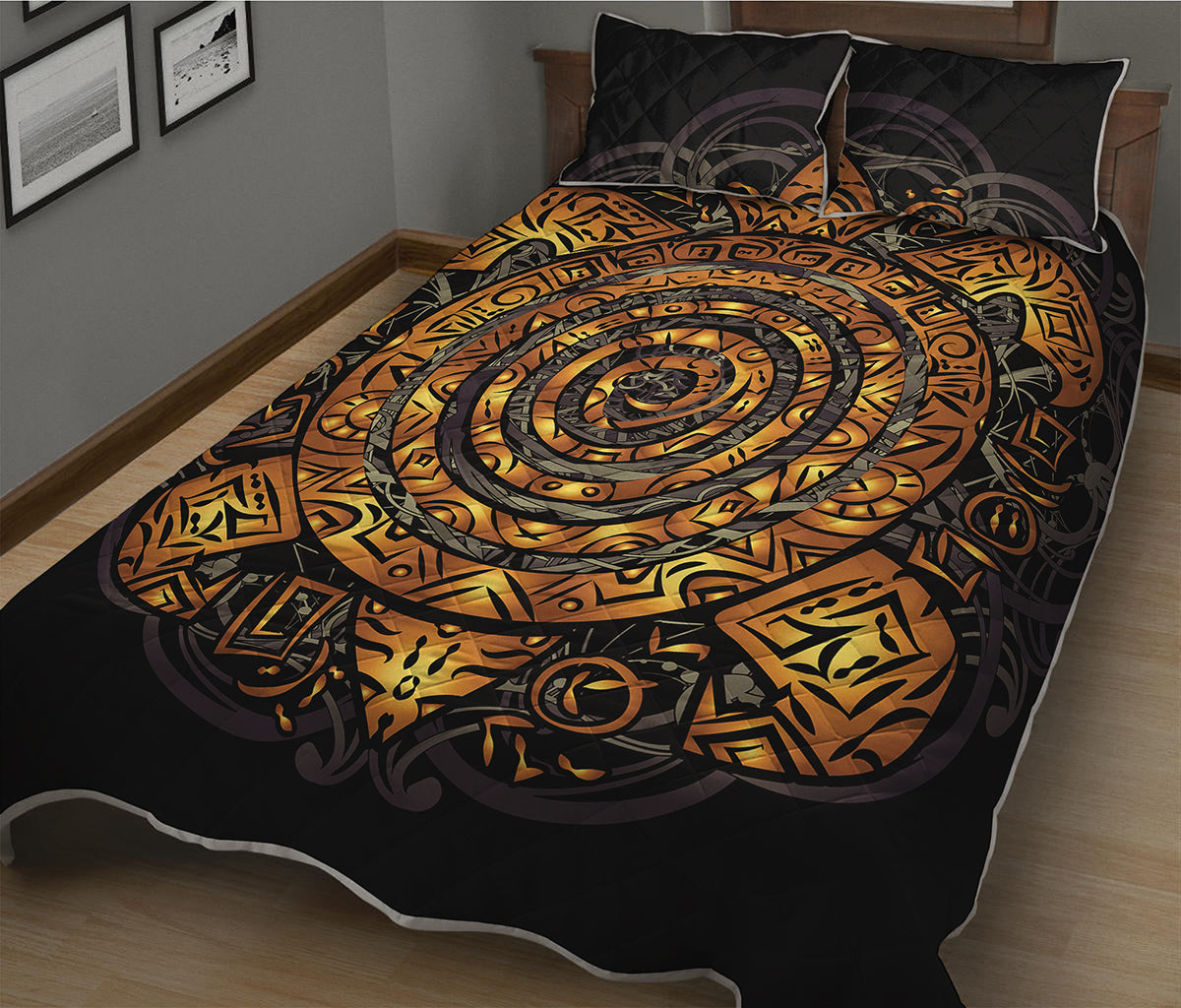 Polynesian Sea Turtle Print Quilt Bed Set