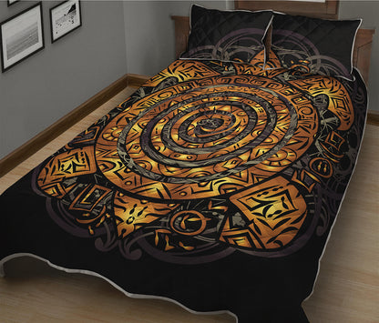 Polynesian Sea Turtle Print Quilt Bed Set