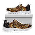 Polynesian Sea Turtle Print White Running Shoes