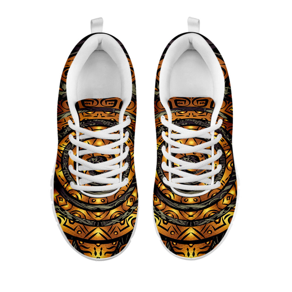 Polynesian Sea Turtle Print White Sneakers