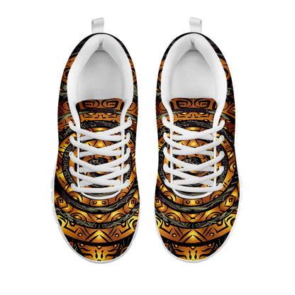 Polynesian Sea Turtle Print White Sneakers
