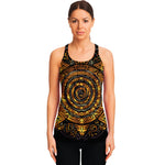 Polynesian Sea Turtle Print Women's Racerback Tank Top