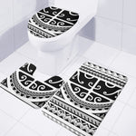 Polynesian Tribal Tattoo Pattern Print 3 Piece Bath Mat Set
