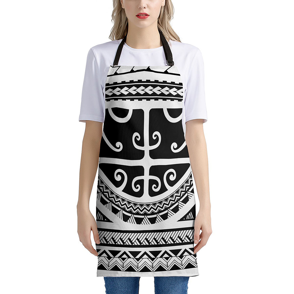 Polynesian Tribal Tattoo Pattern Print Apron