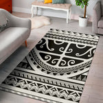 Polynesian Tribal Tattoo Pattern Print Area Rug