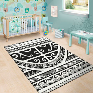 Polynesian Tribal Tattoo Pattern Print Area Rug