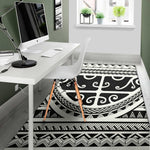 Polynesian Tribal Tattoo Pattern Print Area Rug