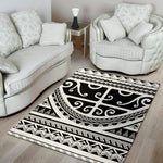 Polynesian Tribal Tattoo Pattern Print Area Rug