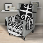 Polynesian Tribal Tattoo Pattern Print Armchair Protector